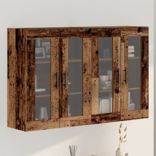 VidaXL Omarice na steni 2 kosa Stari les 69.5x34x90 cm Izdelan les Slike