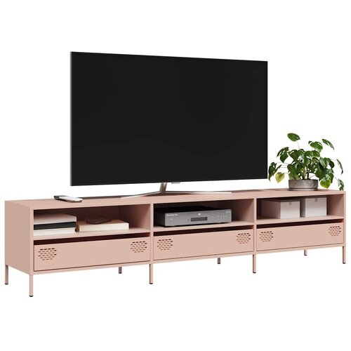 TV ormarić ružičasti 202x39x43,5 cm hladno valjani čelik Slike