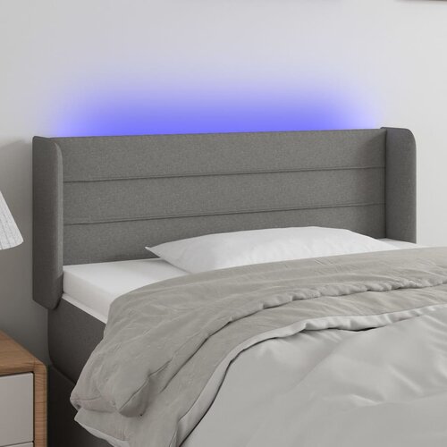 VidaXL LED uzglavlje tamnosivo 83x16x78/88 cm od tkanine Slike