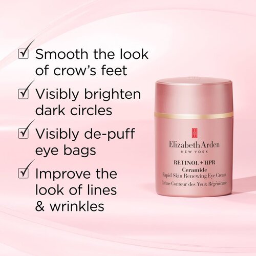 Elizabeth Arden Retinol + HPR Ceramide RAPID SKIN RENEWING EYE CREAM krema za zaglađivanje i posvjetljivanje područja oko očiju 15 ml Slike