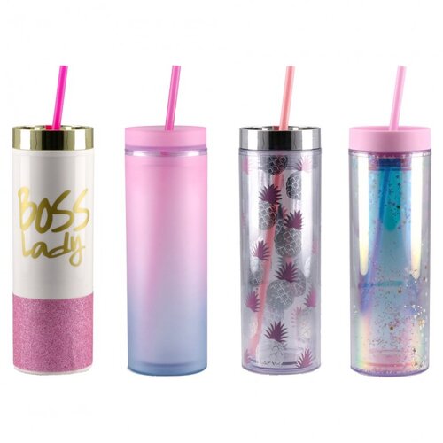  Style Trend ča&scaron;a sa cevčicom plastična 470ml miks Cene