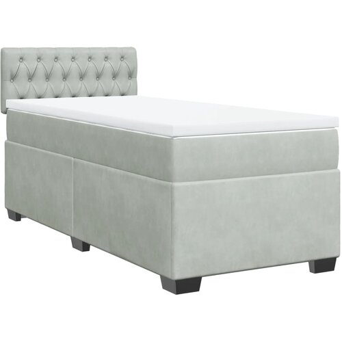 Box spring krevet s madracem svjetlosivi 90x190 cm bar&amp;scaron;unasti Slike