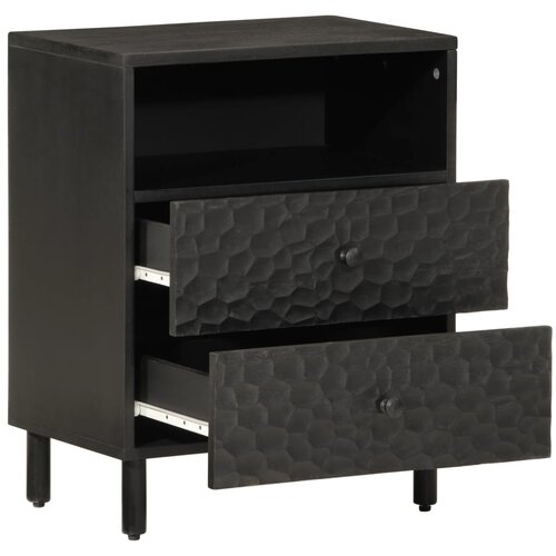 Maison Chic Nočna omarica - Nočna miza črna 50x33x60 cm trden mangov les, (21689288) Slike