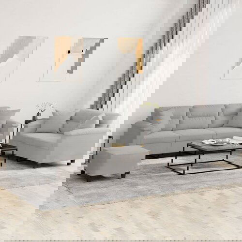 vidaXL 3-dijelni set sofa s jastucima svjetlosivi od mikrovlakana Cijene