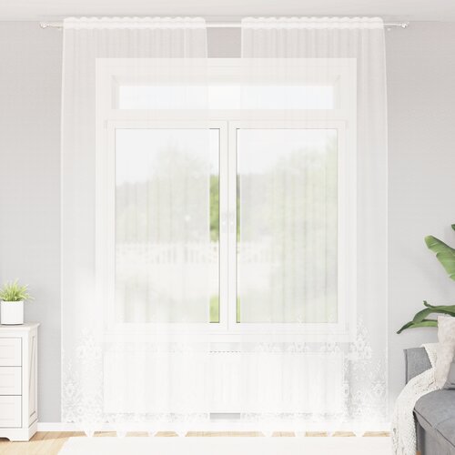 vidaXL Zavjese sa zavjesama Bijelo 150 x 280 cm Poliester Cene