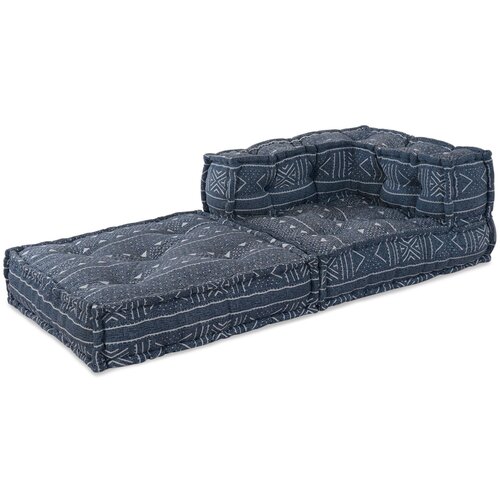 VidaXL Pouf Indigo Tkanina (100% pamuk) 70 x 70 x 54 cm Pouf Moderni Slike