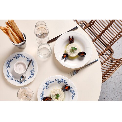 BonBistro Bel/moder ju&amp;scaron;ni porcelanast krožnik &amp;oslash; 23,5 cm Retro &amp;ndash; Slike