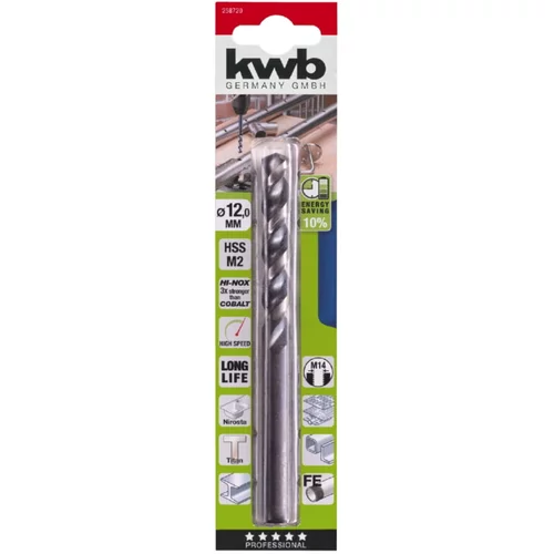 KWB Sveder za kovino KWB HI-NOX HSS (premer: 12 mm, delovna dolžina: 78 mm)
