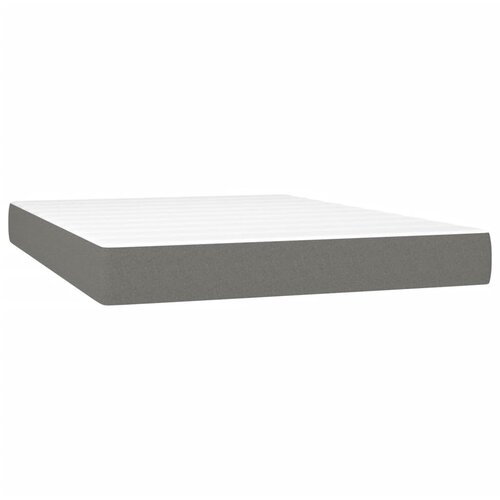  Krevet s oprugama i madracem tamnosivi 140x190 cm od tkanine Slike