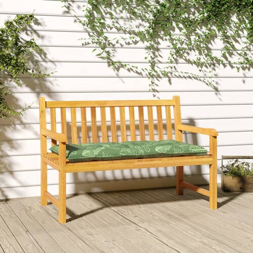 VidaXL Blazina za klop vzorec listja 100x50x7 cm blago Slike