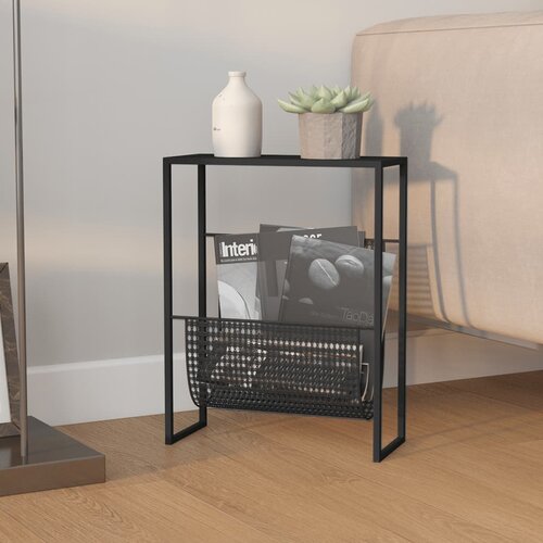 vidaXL Stalak za časopise crni 35 x 15 x 45 cm čelični Cijene