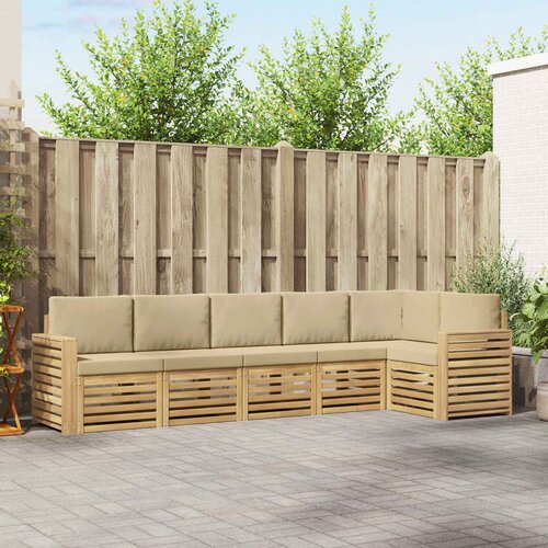  Set vanjskih sofa 6 pcs Bijela i bež 310 x 132,5 x 73 cm Cene