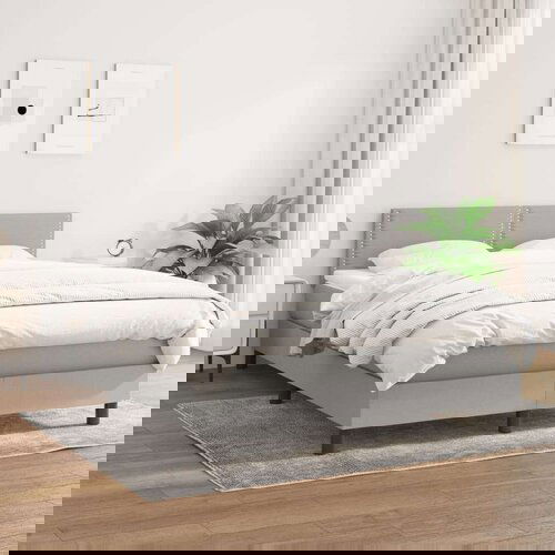  Box spring s madracem svjetlosivi 140x200 cm od tkanine Cijene