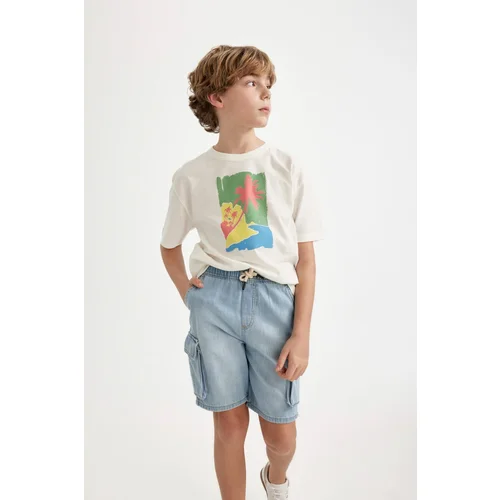 Defacto Boys Oversize Fit Crew Neck Printed Short Sleeve T-Shirt