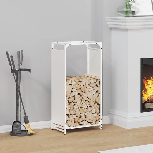 vidaXL stojalo za drva belo 44x28x90 cm hladno valjano jeklo Cene