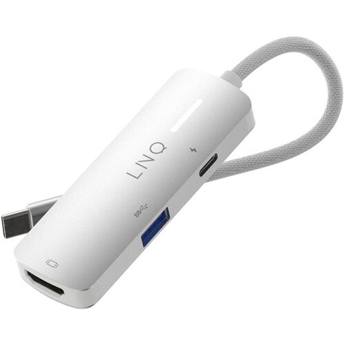 LINQ Vozli&scaron;?e 3-v-1 HDMI USB-C Power Delivery 140W 5Gbps, Siva, (22119442) Cene
