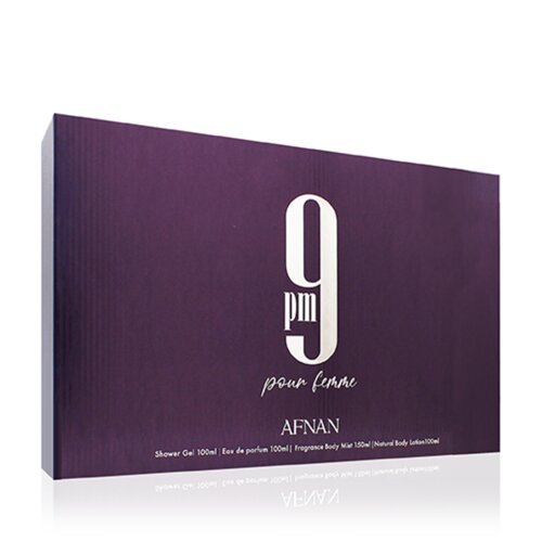Afnan 9pm Pour Femme Poklon Set za Žene (EDP 100ml + SG 100ml + BL 100ml + Mist 150ml) Slike