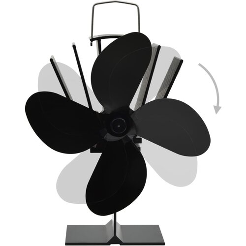  Ventilator za peć na toplinski pogon s 4 lopatice crni Slike