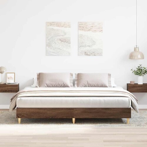 Furnova Posteljni okvir brez vzmetnice rjavi hrast 180x200 cm inž. les, (21935980) Slike