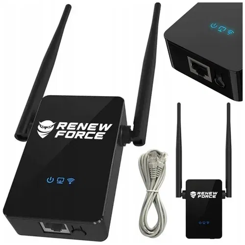 Dexxer brezžični WIFI repeater router ojačevalnik signala 300Mb/s WPS 2x 5dBi črn CF-WR302S