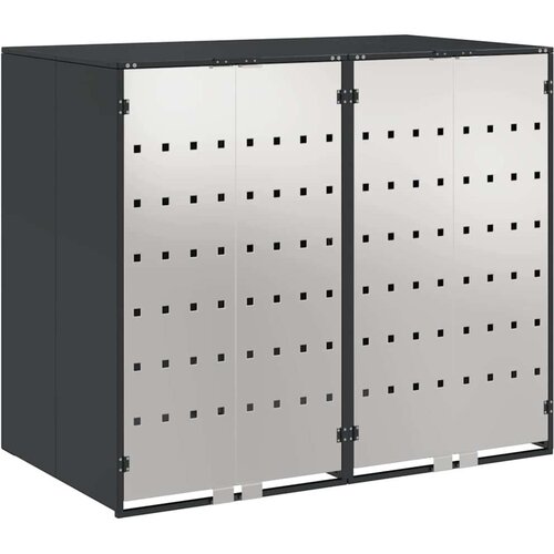 VidaXL Skladi&amp;scaron;tenje kanti za 3 kante Antracit 340 x 77.5 x 115.5 cm Slike