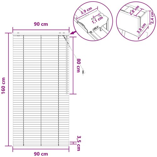  Venecijanska roleta Izgled hrasta 90 x 160 cm 35 mm Slike