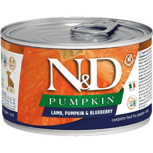 N&d Pumpkin Dog Puppy Mini jagnje in borovnica 140 g konzerva Cene