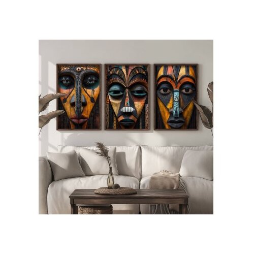 WALLXPERT dekorativna uramljena mdf slika (3 komada) HUM115 Slike