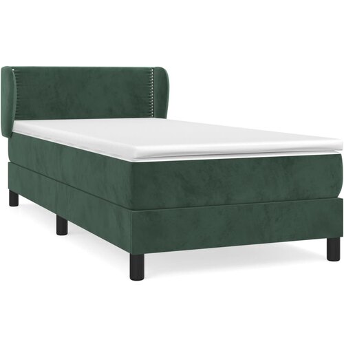 Maison Chic Box spring postelja - Vzmetna postelja z vzmetnico temno zelen 90x190 cm žamet SL7823, (21908047) Slike