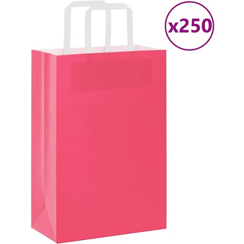 vidaXL Papirnate vrećice 250 kom s ručkama ružičaste 21x11x31 cm Cijene