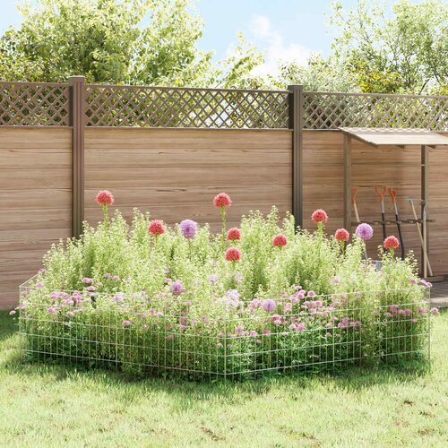  Ograda za vrt s kolčićima 48 pcs 75 x 50 cm Mesh Srebrna Slike