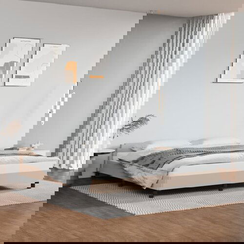VidaXL Okvir za krevet s uzglavljem cappuccina 160x200 cm umjetna kože Slike