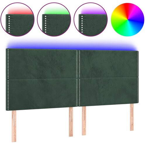Maison Chic led posteljno vzglavje - vzglavna omarica - nočna omarica temno zeleno 180x5x118/128 cm žamet, (21711419) Slike