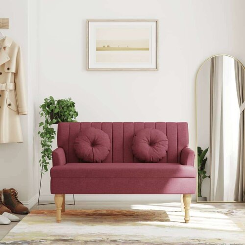  Klop z blazinami vinsko rdeča 113x64,5x75,5 cm blago, (20955124) Cene