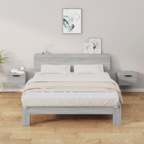 Furnova Stenska nočna omarica 2 kosa siva sonoma 34x30x20 cm, (21926088) Slike