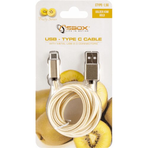 S Box Kabel USB A-C 1,5m zlat USB-TYPEC-15G Cene