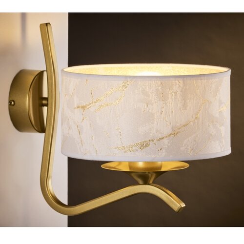 Jupiter 2111 - zidna lampa kaszmir 1xE27/15W/230V bela/zlatna/dekor mermera Slike