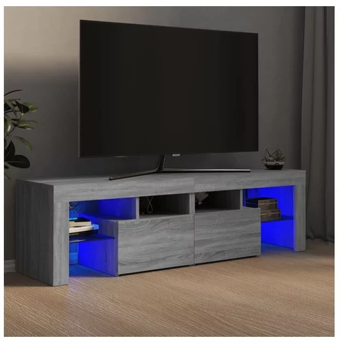  TV omarica z LED lučkami siva sonoma 140x36,5x40 cm