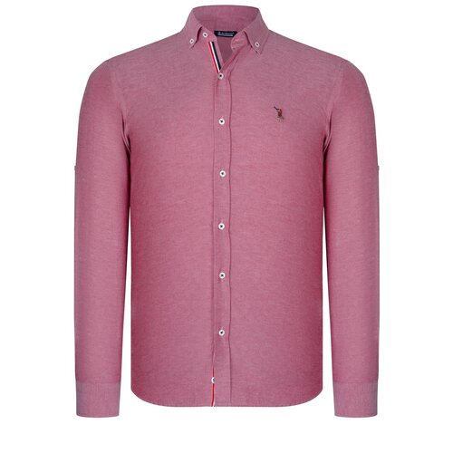 Dewberry G674 MEN&amp;#039;S SHIRT-STRAIGHT LIGHT BURGUNDY Slike