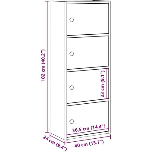 vidaXL Knjižna omara sonoma hrast 40x24x102 cm inženirski les Cene