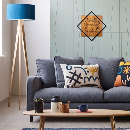 Wallity family where life beginslove never ends walnutblack decorative wooden wall accessory Slike
