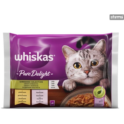 ‎Whiskas Pure Delight me&scaron;ani izbor v želeju 4 x 85 g Cene