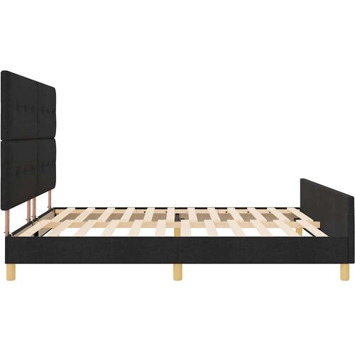  Krevetna konstrukcija s uzglavljem Crna 200 x 200 cm tkanina Slike