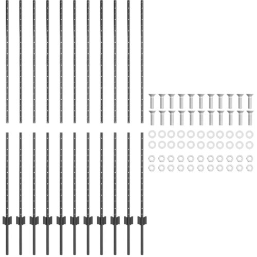  Stup za ogradu 11 pcs Siva 160 cm Čelik Slike
