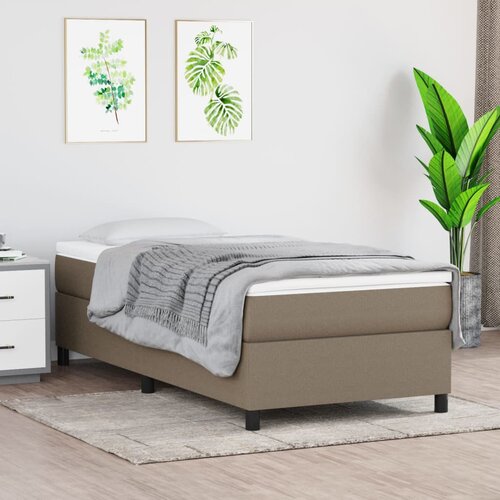 vidaXL Box spring postelja z vzmetnico taupe 100x200 cm blago Cene