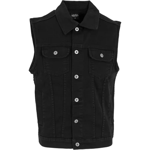 Urban Classics Plus Size Denim vest black dark