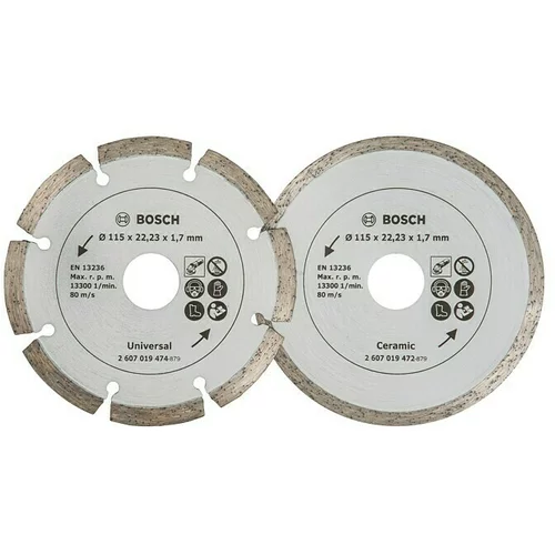 Bosch Set dijamantnih reznih ploča (Promjer rezne ploče: 115 mm, Provrt: 22,23 mm)