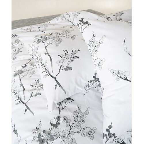 Mila Home Luxury Bijela/siva posteljina za krevet za jednu osobu od renforce pamuka 140x200 cm White Floral &amp;ndash; Slike