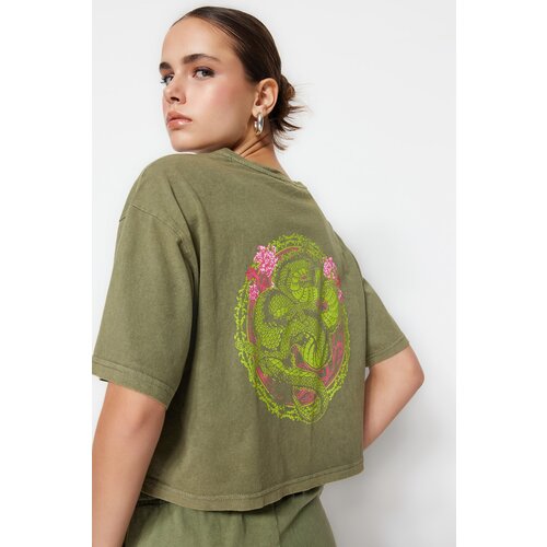 Trendyol T-Shirt - Khaki - Relaxed fit Slike