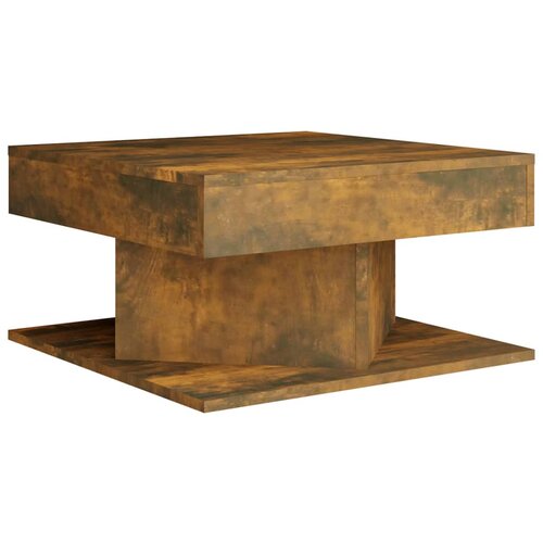 Maison Chic Klubska mizica - kavna mizica - Nizka mizica dimljeni hrast 57x57x30 cm konstruiran les, (21754117) Slike
